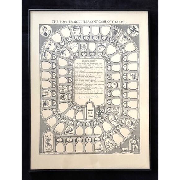 Framed ROYALL & MOST PLEASANT GAME OF Y GOOSE - Picture 1 of 6